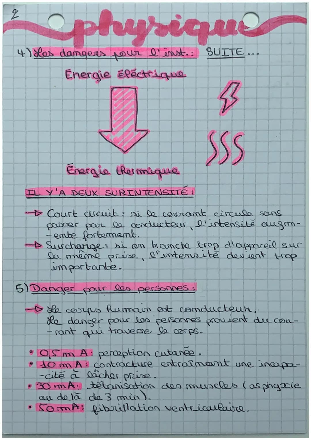 A
phy
A
G
1) Puissance electrique:
230V correspond à la tension d'utilisation
normale.
→ 60 W correspond à la puissance électrique
consommée