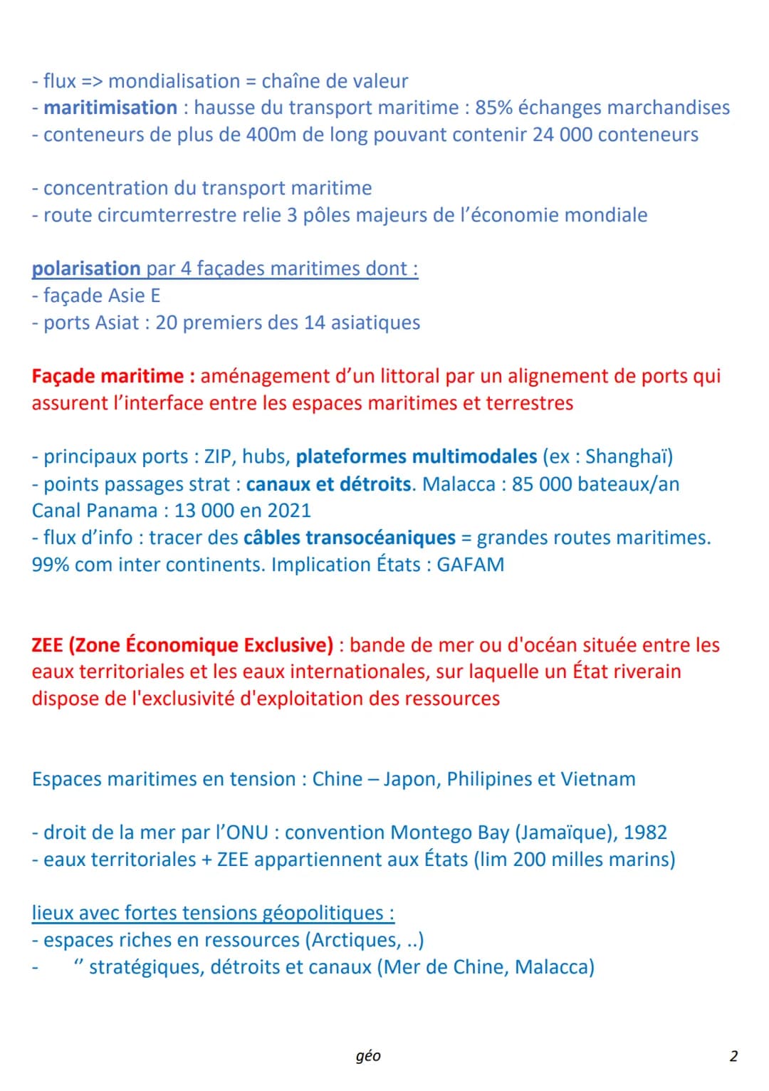 CHAPITRE 1 Mers et océans au cœur de la mondialisation
1) Les réseaux de câbles sous-marins : des infrastructures essentielles de la
mondial