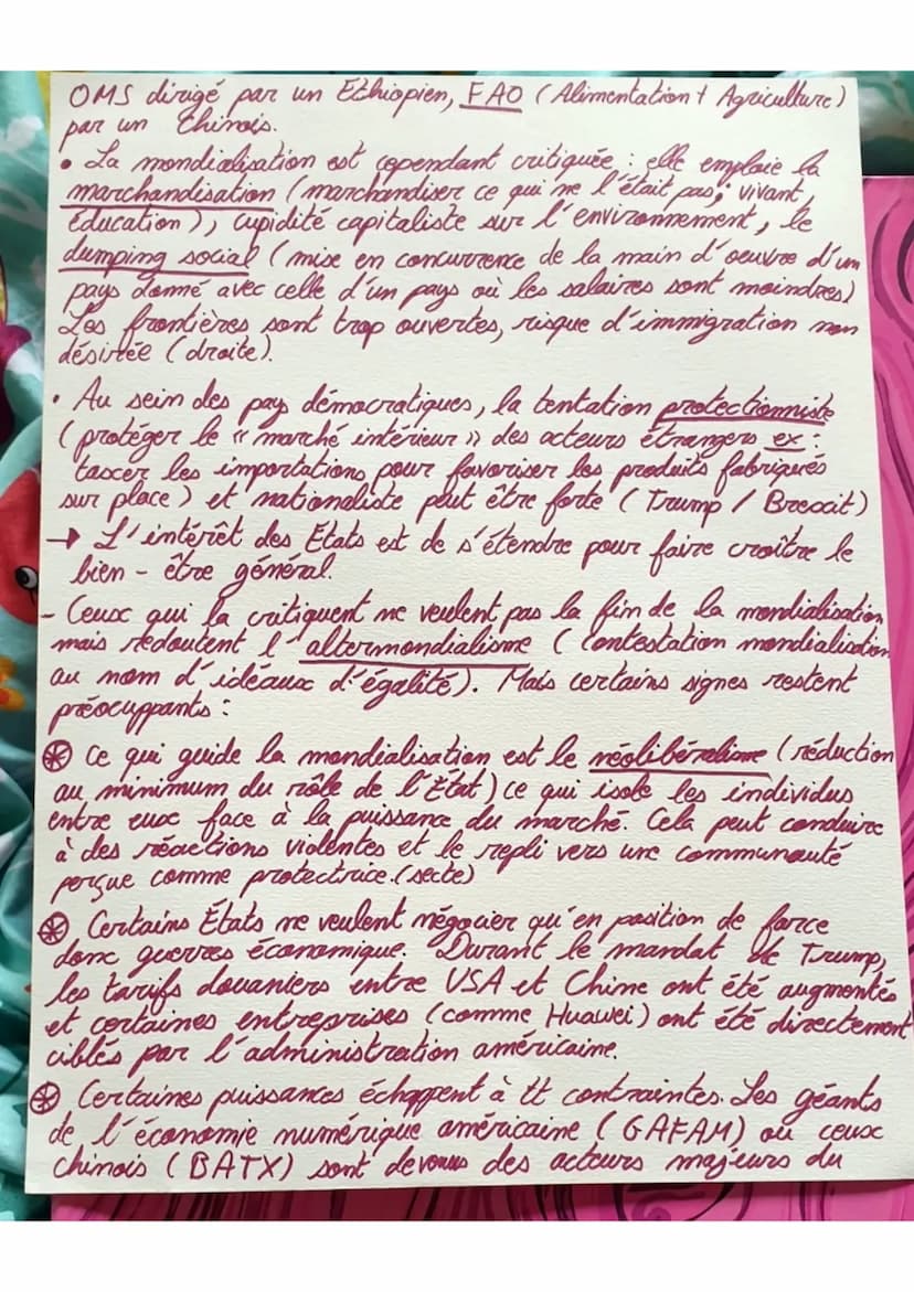 Histoire-Géo
Chapitre 21 Dynamiques
territoriales, coopérations et
tensions dans la mondialisation
Terminall
Définitions
Mondialisation: Con
