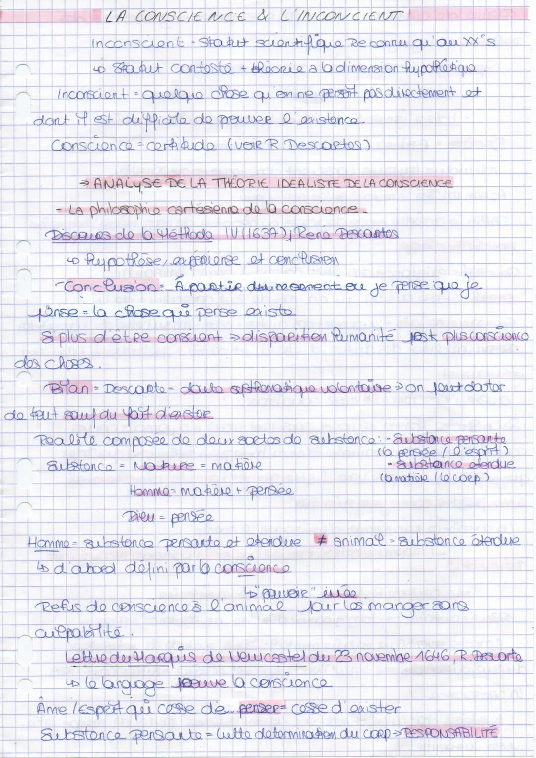 # LA CONSCIENCE & L'INCONCIENT

Inconscient Stabet scientifique Reconnu qu'au XX's

Stabut contesto + théorie a lo dimension hypothetique

i