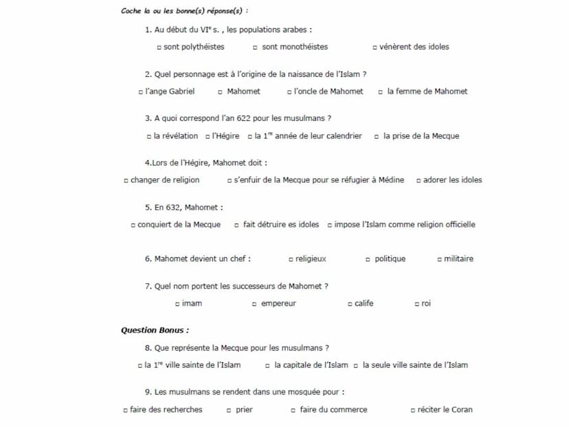 1
5H2
Le monde de l'islam :
pouvoirs, sociétés et cultures
(VIe - XIIIe s.) FICHE
D'OBJECTIFS
5H2
Le monde de l'Islam: pouvoirs, sociétés et