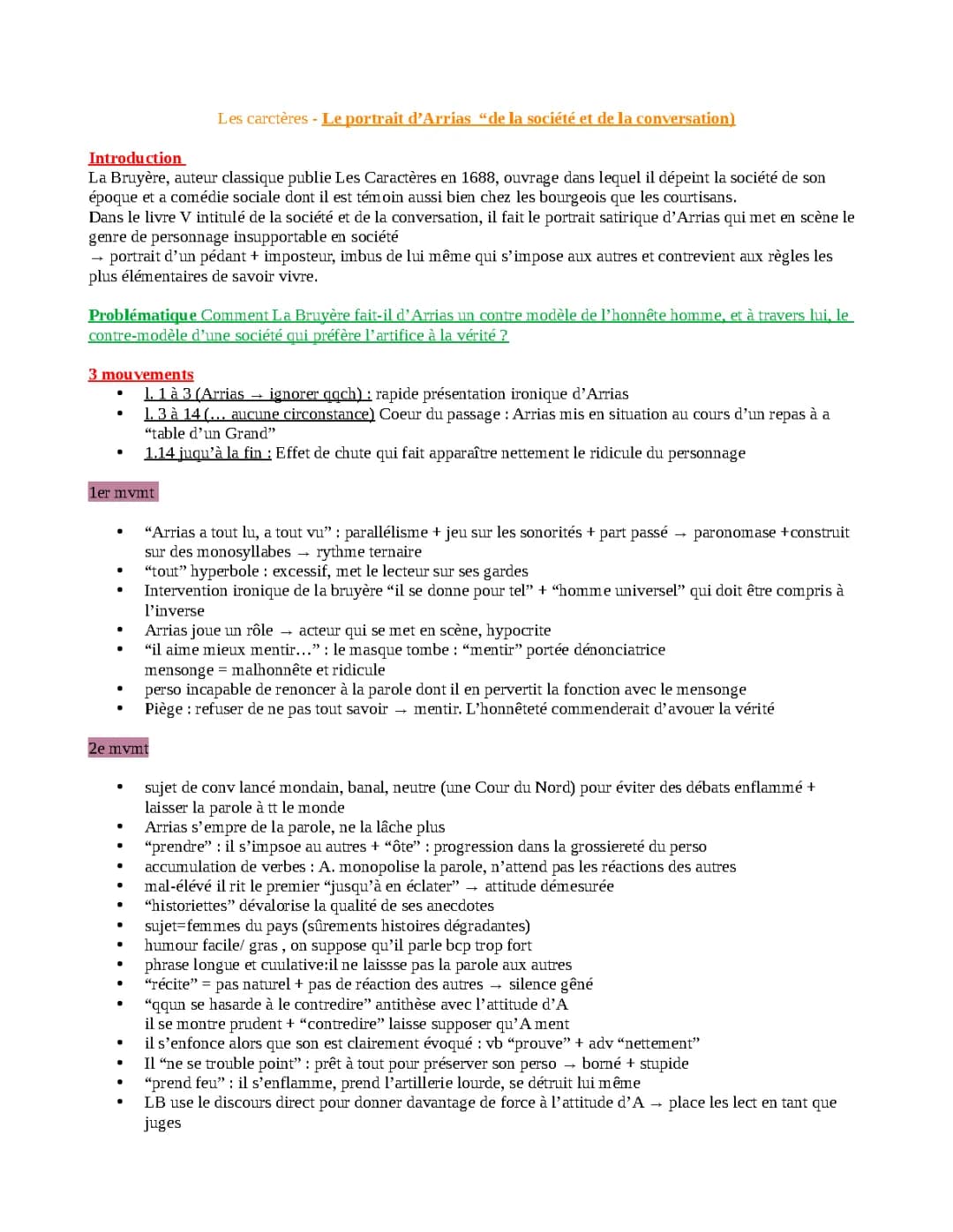 Résumé du portrait d'Arrias: Analyse linéaire et signification