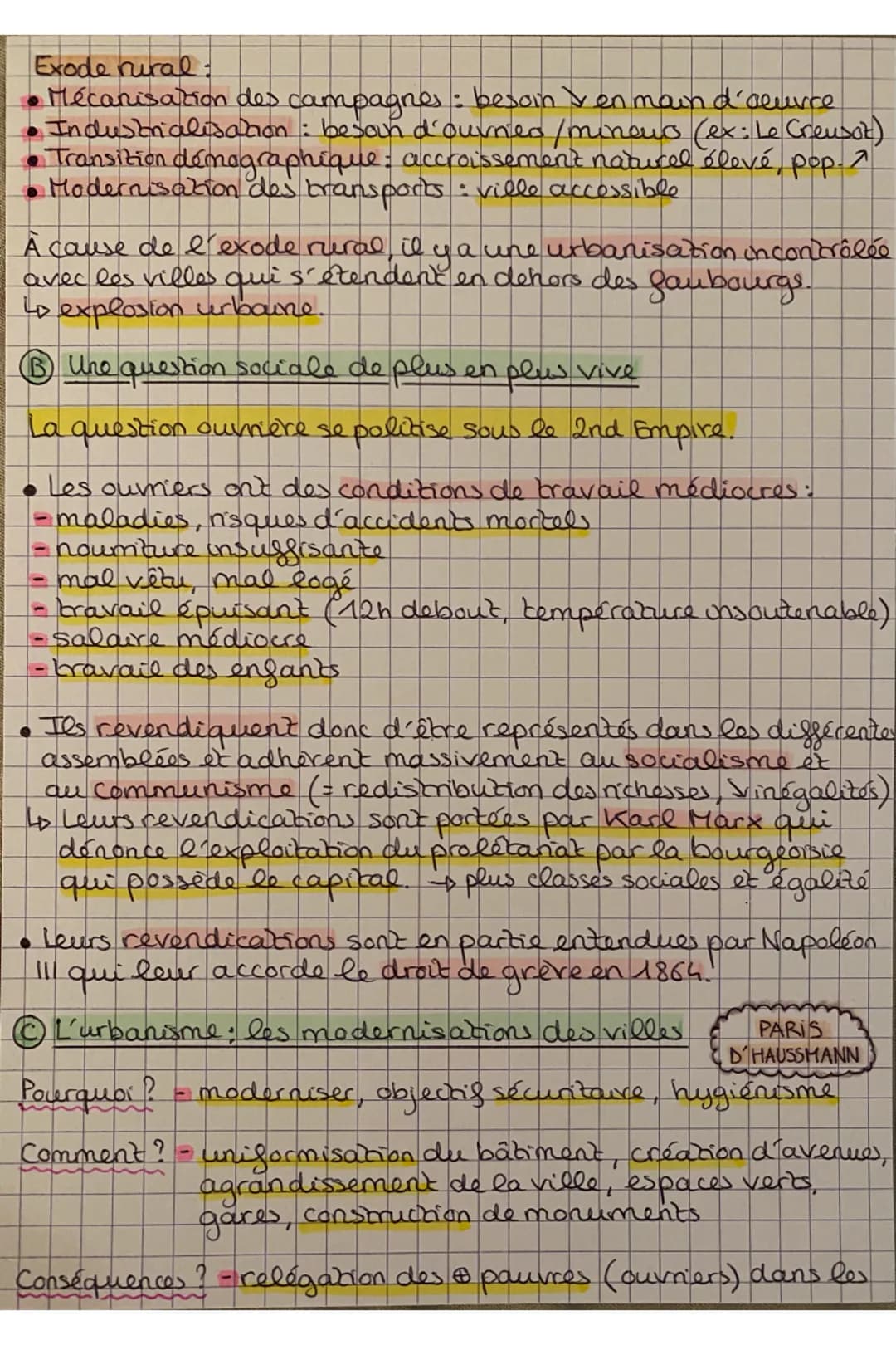 HISTOIRE
Chap 4: L'industrialisation et l'accélération des transformat
économiques et sociales en France.
Comment l'industrialisation et l'u