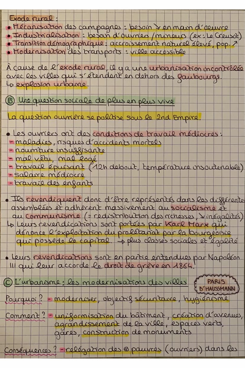 HISTOIRE
Chap 4: L'industrialisation et l'accélération des transformat
économiques et sociales en France.
Comment l'industrialisation et l'u