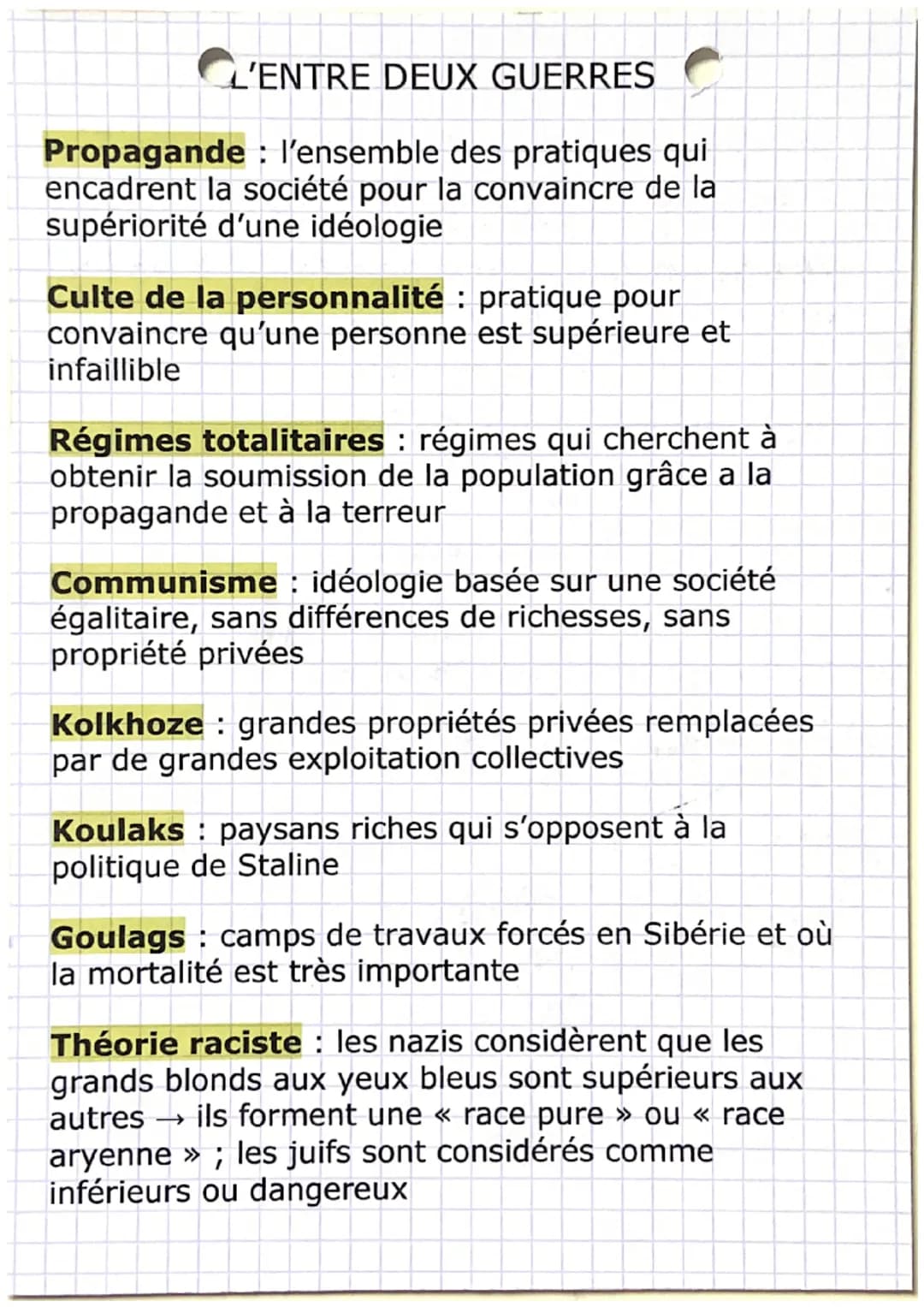 L'ENTRE DEUX GUERRES
Propagande: l'ensemble des pratiques qui
encadrent la société pour la convaincre de la
supériorité d'une idéologie
Cult