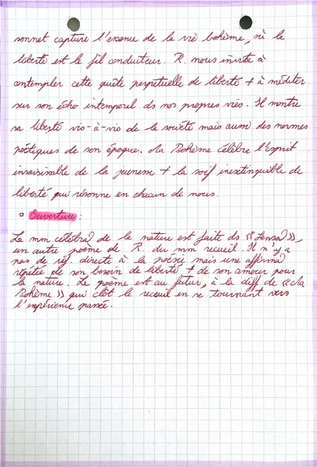 Objet d'étude: La poésie du XIXe siècle au XXIe siècle
Parcours: Émancipations créatrices
Œuvre: Rimbaud, Cahier de Douai, 1895
Texte : « Ma