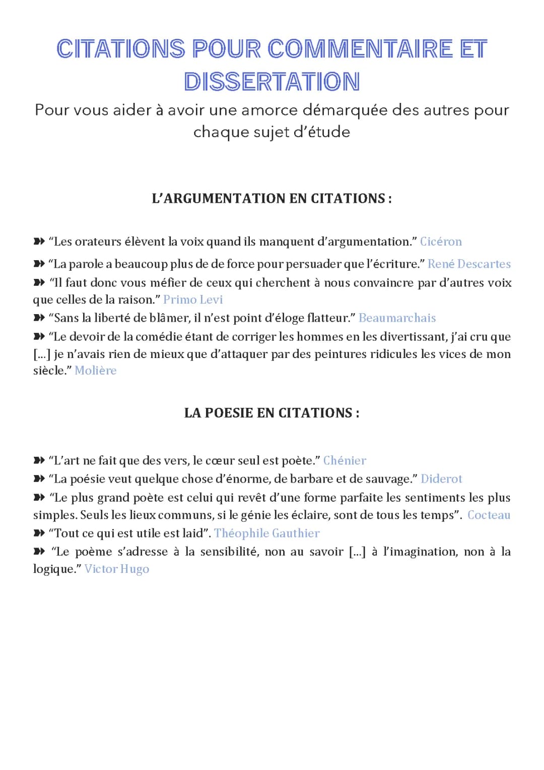 Citations Bac de Français 2024: Drôles et Utiles pour Dissertations PDF
