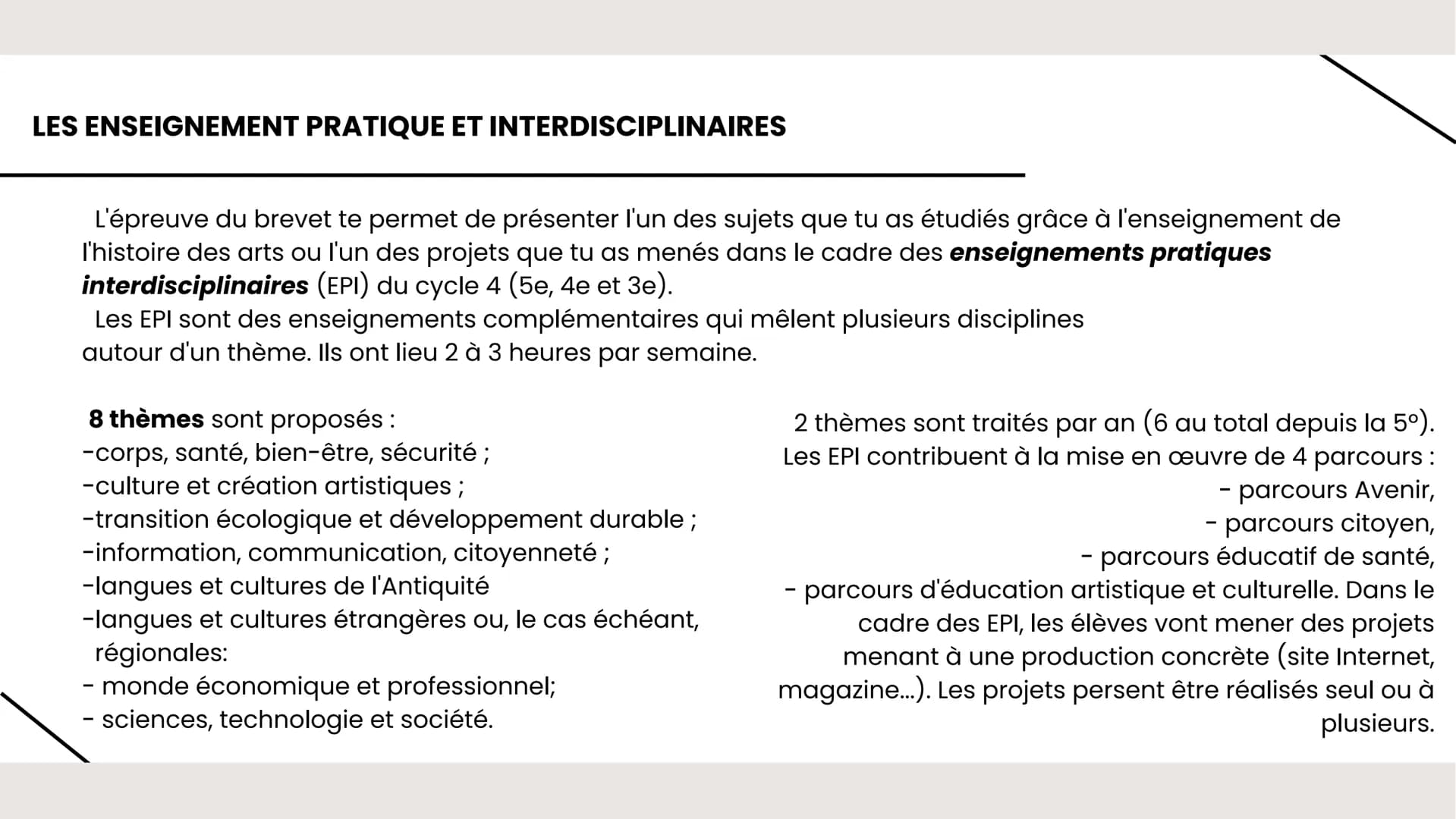 Objectif
BREVET
Tout sur l'épreuve orale du Brevet L'ÉPREUVE ORALE DU
BREVET
De quoi s'agit-il ?
L'épreuve orale du Brevet consiste en la
pr
