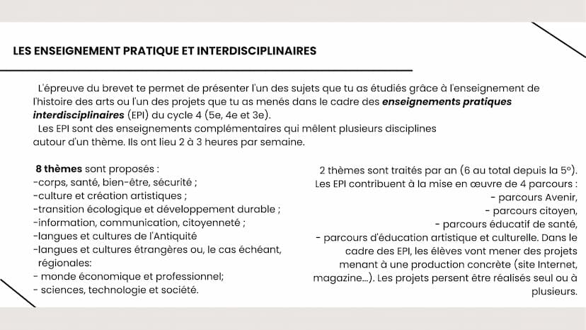 Objectif
BREVET
Tout sur l'épreuve orale du Brevet L'ÉPREUVE ORALE DU
BREVET
De quoi s'agit-il ?
L'épreuve orale du Brevet consiste en la
pr