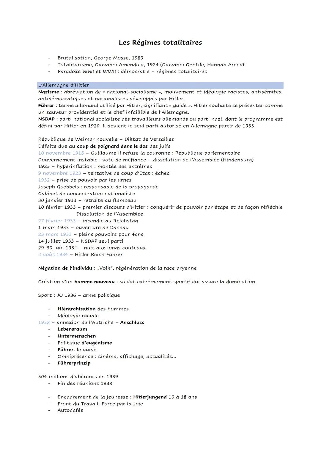 Brutalisation, George Mosse, 1989
Totalitarisme, Giovanni Amendola, 1924 (Giovanni Gentile, Hannah Arendt
Paradoxe WWI et WWII : démocratie 