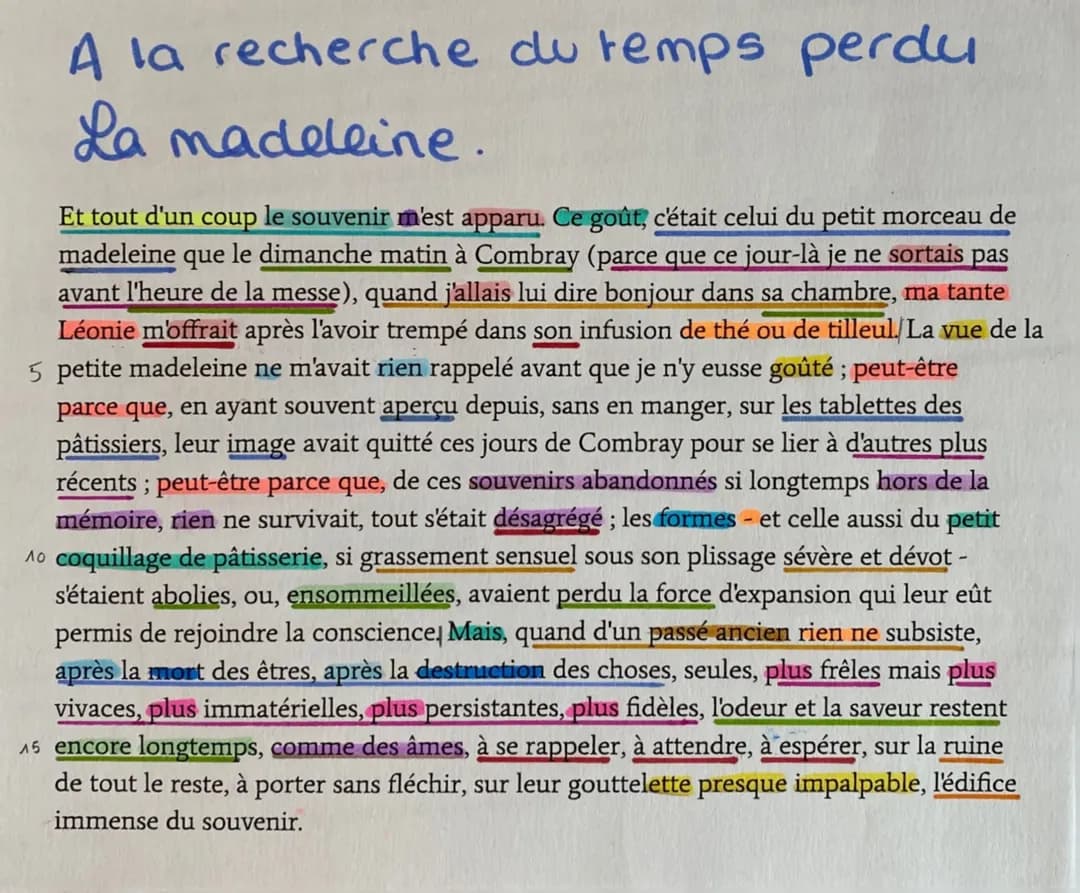 A la recherche du temps perdu (l’épisode de la Madeleine) Proust 