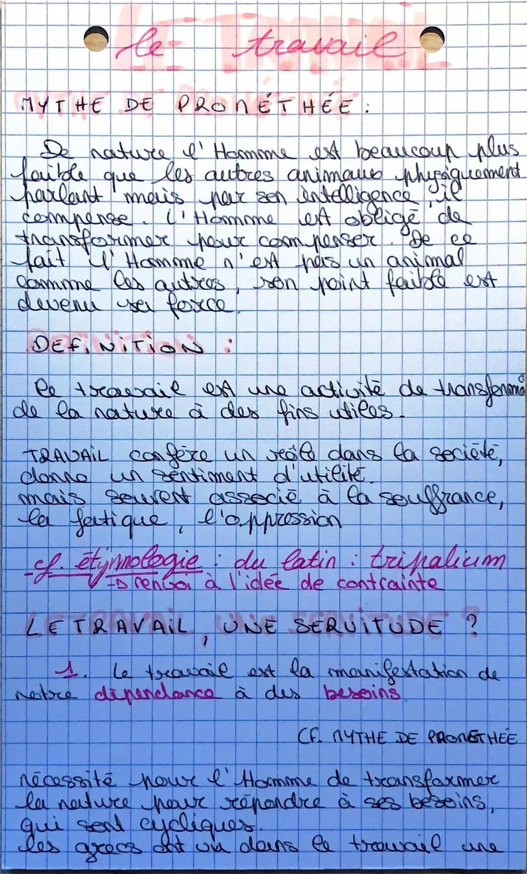 Cours de Philosophie sur le Travail en Terminale - PDF et Dissertation