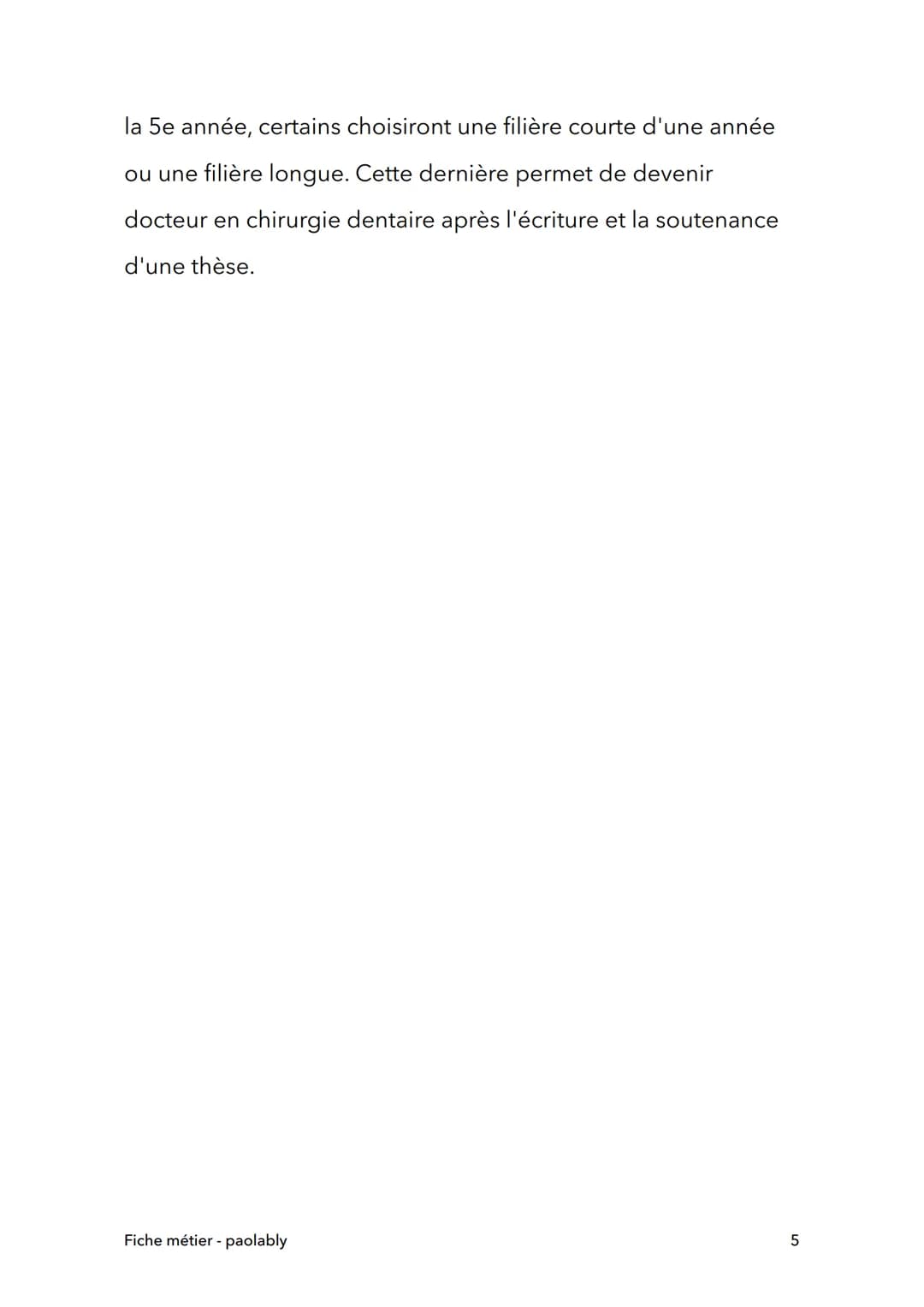 Fiche métier - paolably
Fiche métier
Dentiste
paolably
knowunity
1 Definition
Caries, fêlures, abcès : le chirurgien-dentiste traite les
mal