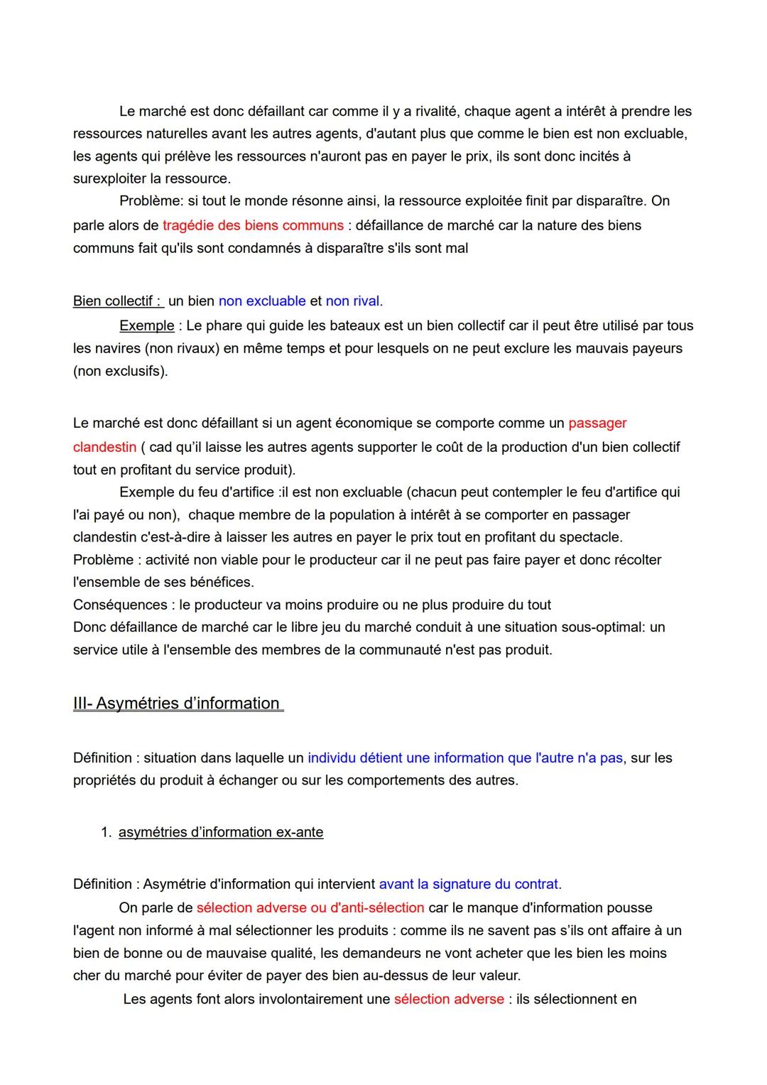 Quelles sont les principales défaillances du marché ?
I- Les externalités (positives ou négatives)
Les externalités : situation dans laquell