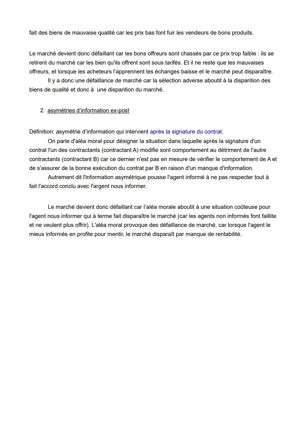 Quelles sont les principales défaillances du marché ?
I- Les externalités (positives ou négatives)
Les externalités : situation dans laquell