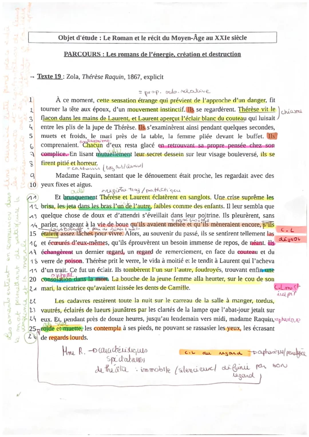 Analyse de Thérèse Raquin de Zola : Symbolisme et Catharsis