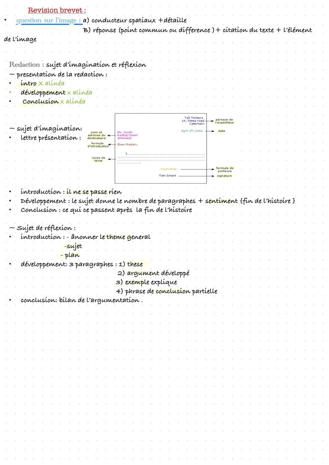 Revision brevet:
question sur l'image: a) conducteur spatiaux + détaille
de l'image
Redaction sujet d'imagination et réflexion
~presentation