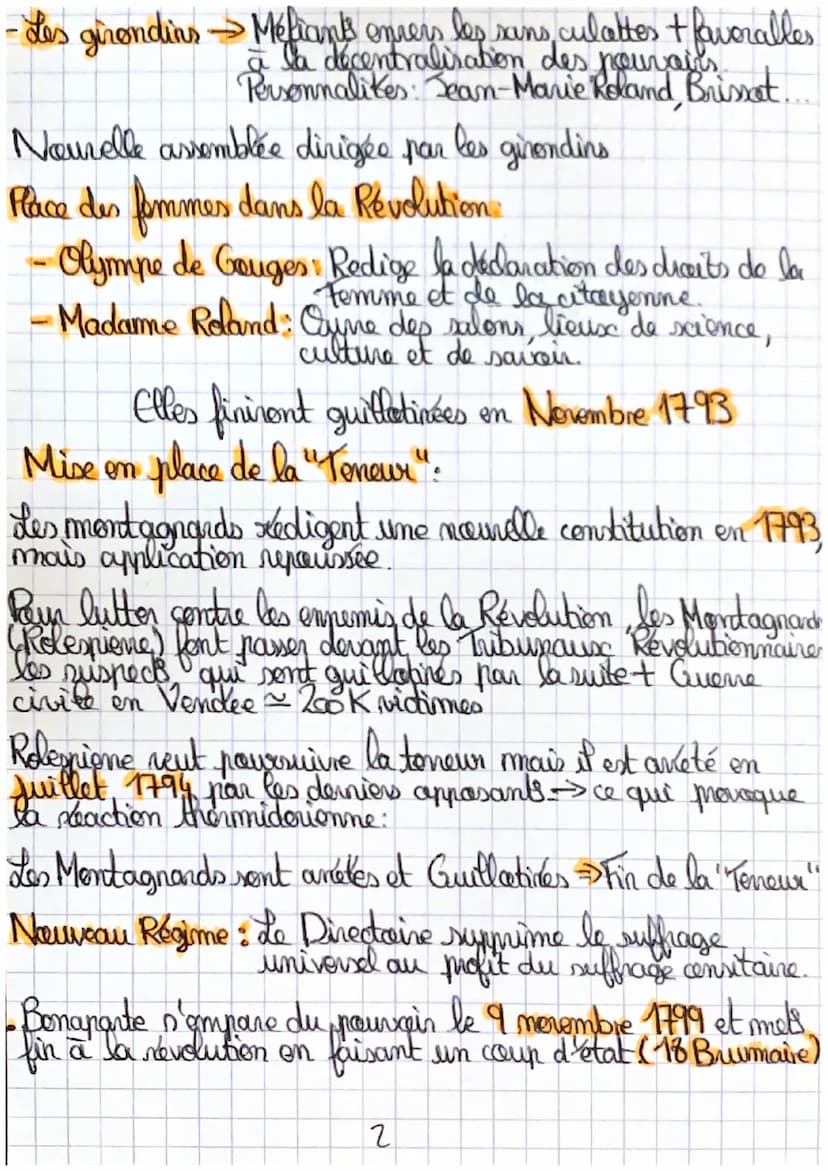HISTOIRE - LA REVOLUTION
Les
causes
-Grave crise financière et alimentaire + impôts lourds
nour financer les guerres,
•Redaction des cahiers