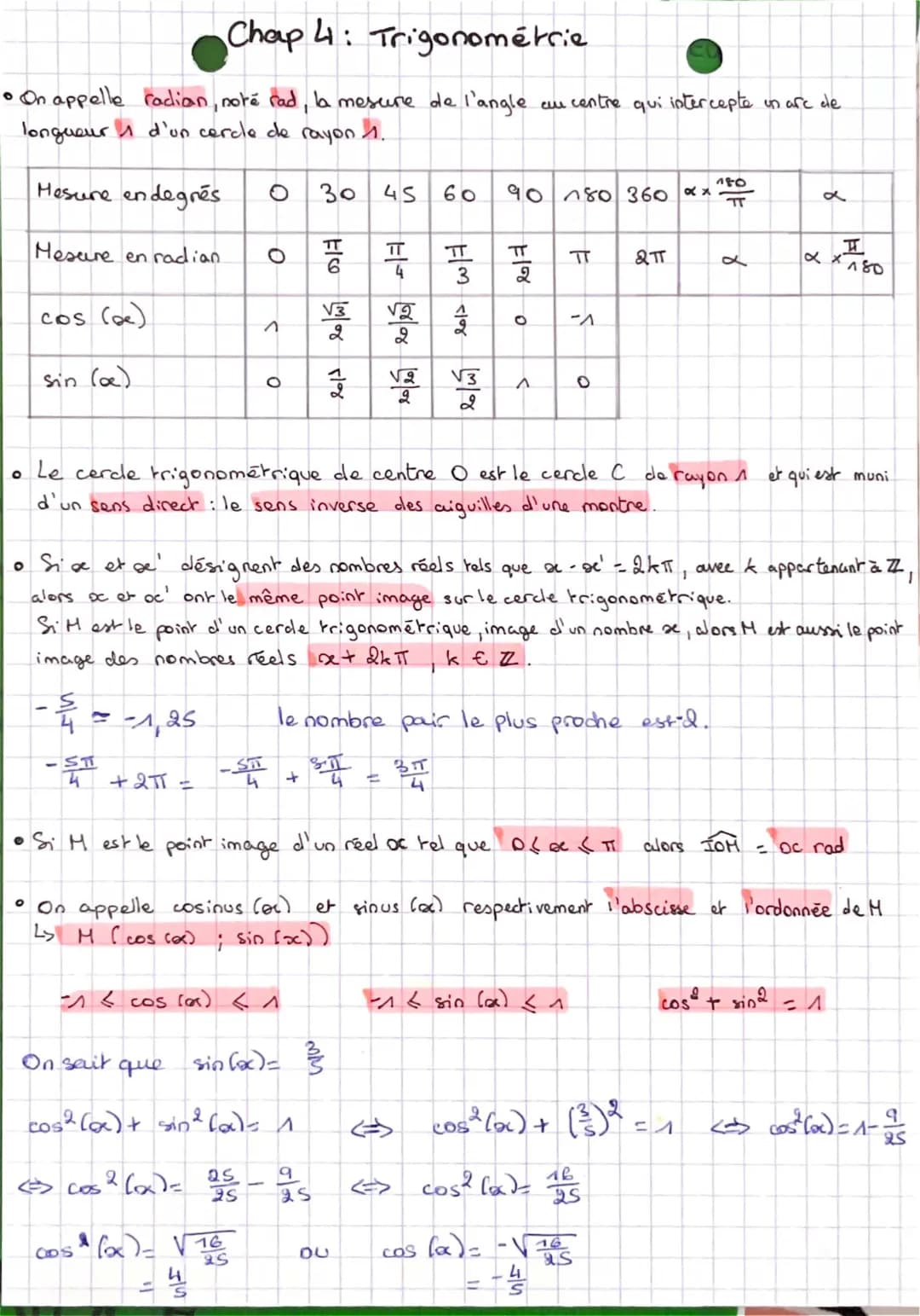 Trigonométrie 