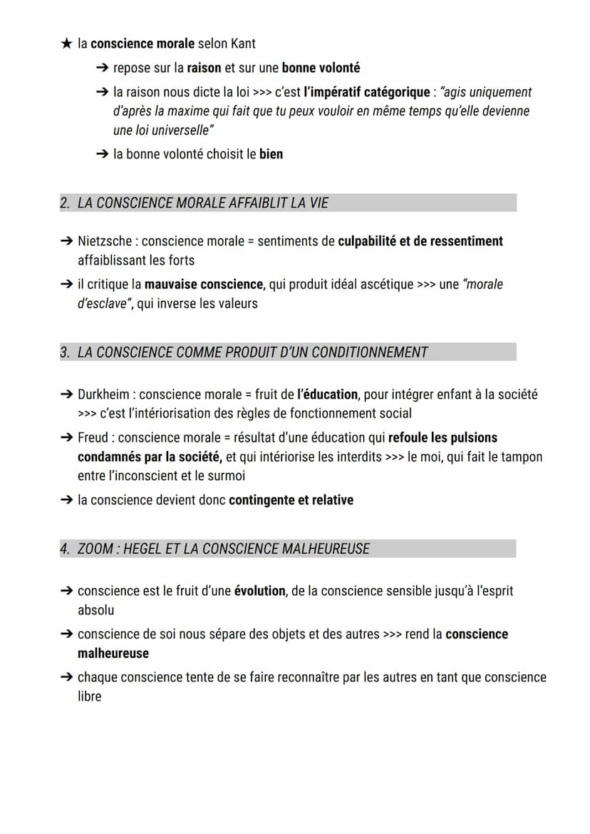 La conscience
définition conscience:
1. retour réflexif sur soi, sur ses idées et ses sentiments, (du latin cum-scire), qui
fonde l'unité ps