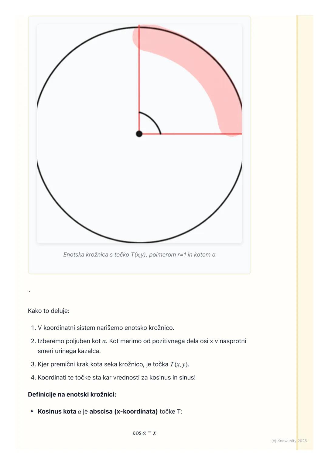 # Kotne funkcije v pravokotnem
trikotniku in na enotski
krožnici

Ponovitev kotnih funkcij v pravokotnem trikotniku

To je osnova, ki jo mor