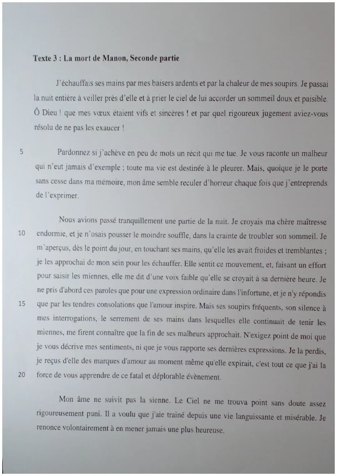 AL 13: La mort de Manon (Seconde Partie) ||| des Grieux parle à Renoncourt
l'échaufflais ses mains par mes
baisers ardents et par la chaleur