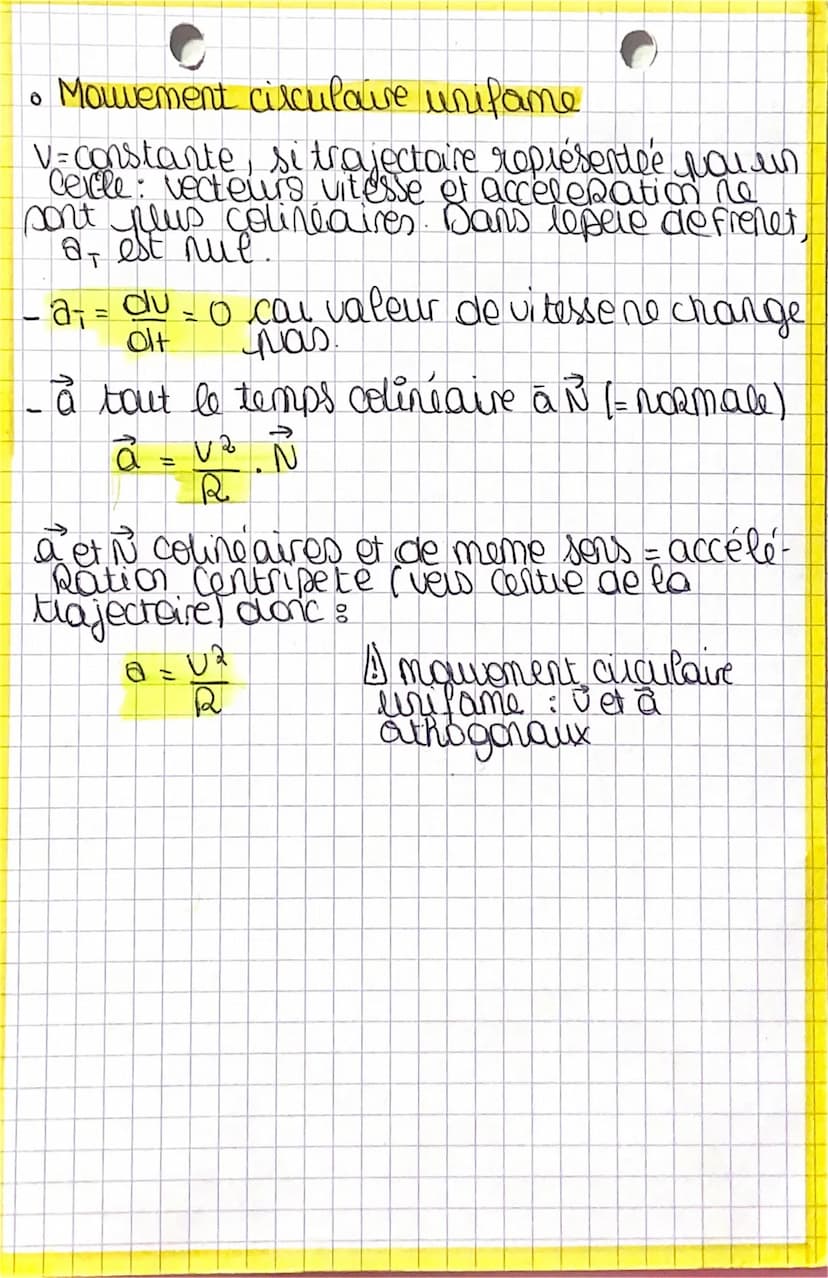 • Mawement rectiligne
expression des vecteurs de movement.
trajectoire: droite donc vecteurs vitesses of
acelelations gaident Mmeme dilectio