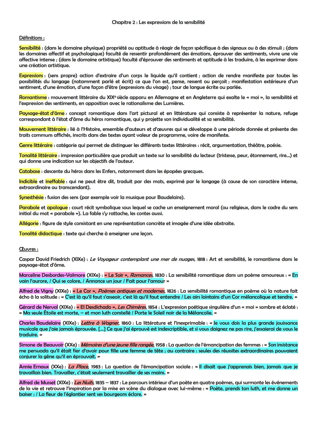 THÈME 1: LA RECHERCHE DE SOI
Chapitre 1: Éducation, Transmission, Émancipation
Définitions:
Humanisme: mouvement artistique et littéraire eu