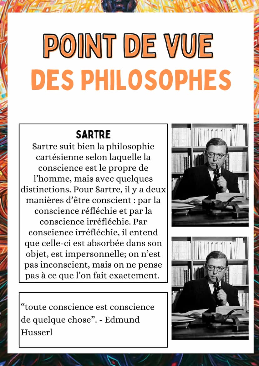 LA CONSCIENCE
3 TYPES DE CONSCIENCE
Conscience spontanée :
Être en éveil - L'animal
possède aussi cette
conscience
Conscience réfléchi :
Je 