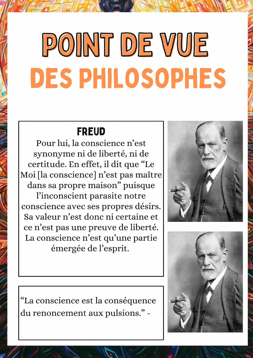 LA CONSCIENCE
3 TYPES DE CONSCIENCE
Conscience spontanée :
Être en éveil - L'animal
possède aussi cette
conscience
Conscience réfléchi :
Je 