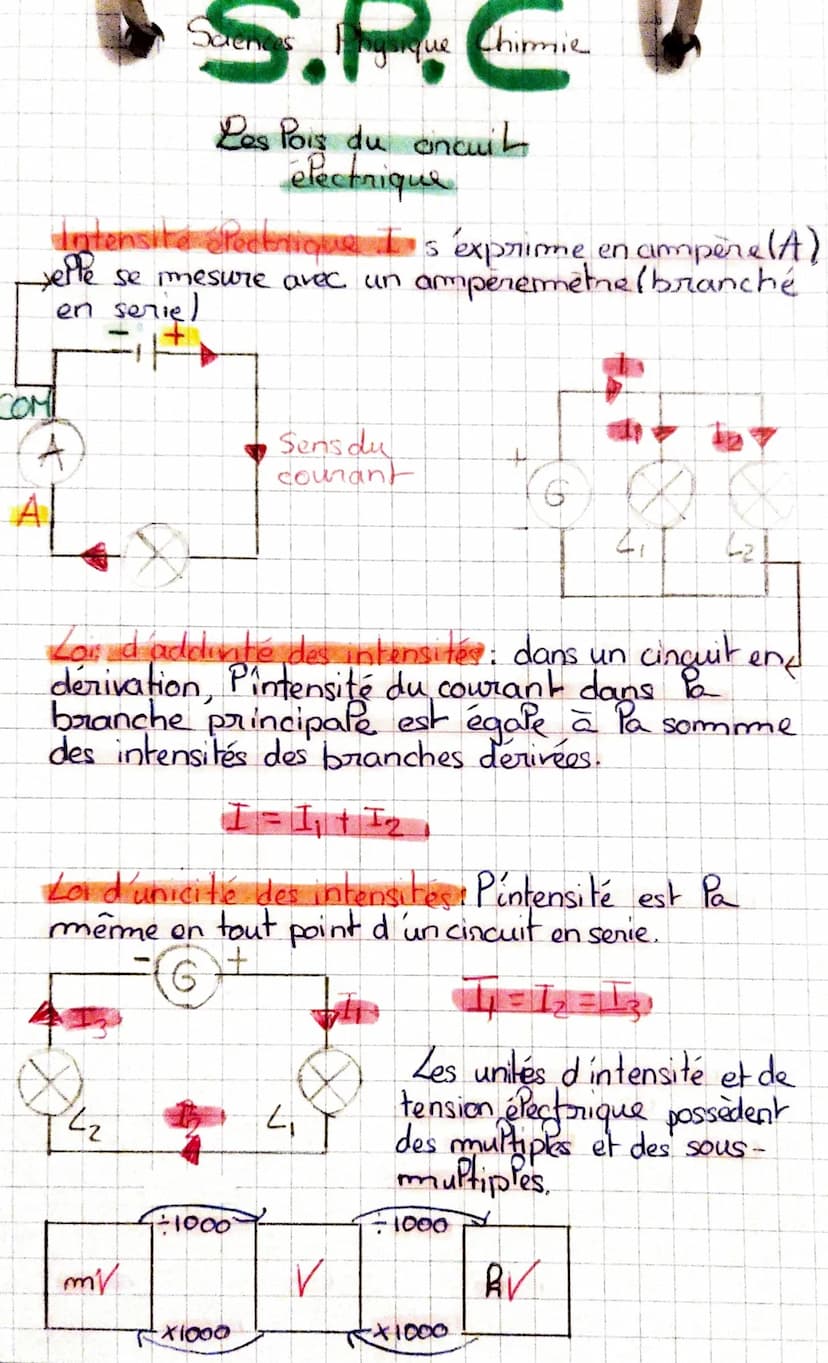 Science
+
(6) UG
1
Tension electrique (U). s'exprime on voft (V)
jelle se mesure avec un voPhimètre (branché
en dénivation)
Chimie.
Las Pois
