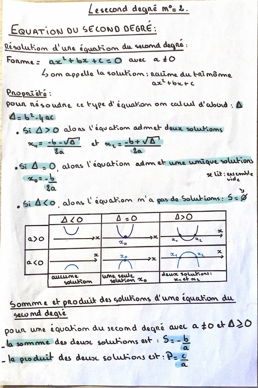Le second degré
Fonctions polynome du second degné:
Forme: ax² + bx + c
avec a $0
deglé
4 appelé trinome du 2md
=> g(x) = (x-1)(2x + 3) est 