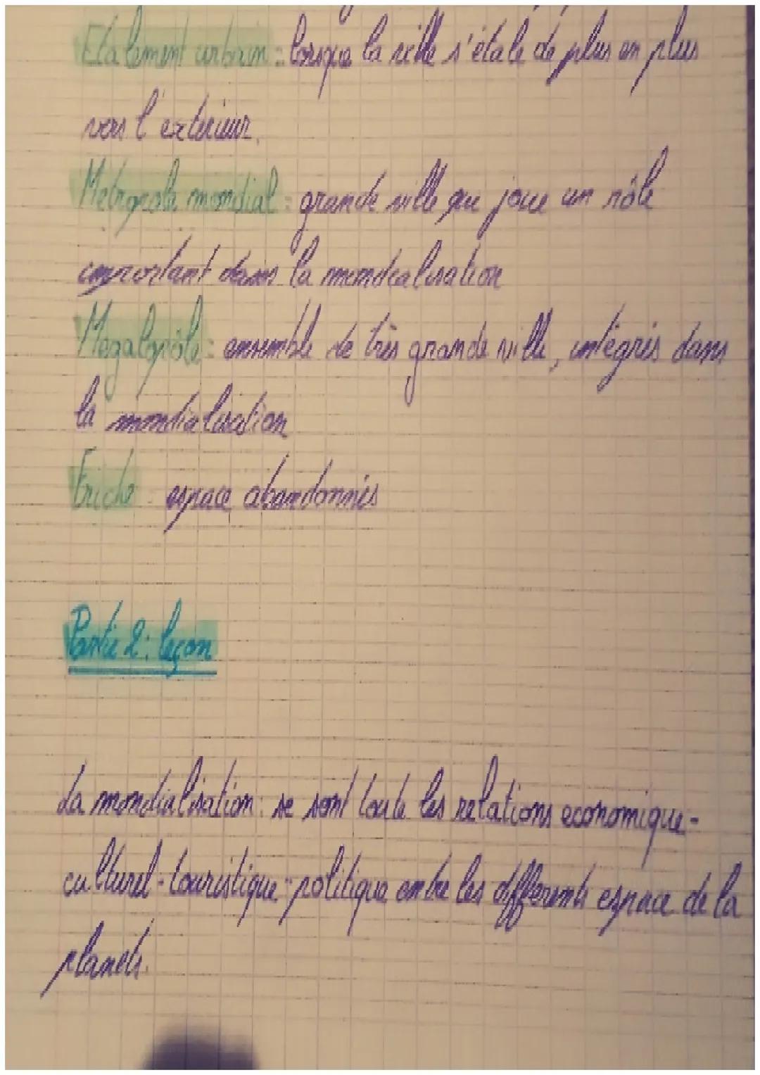 Geographie
Chapitre 1: das velles dans le mondialisation

Vcharpation
der habitant el
croemance des villes, que gagnent dar,
qui s'étaient d