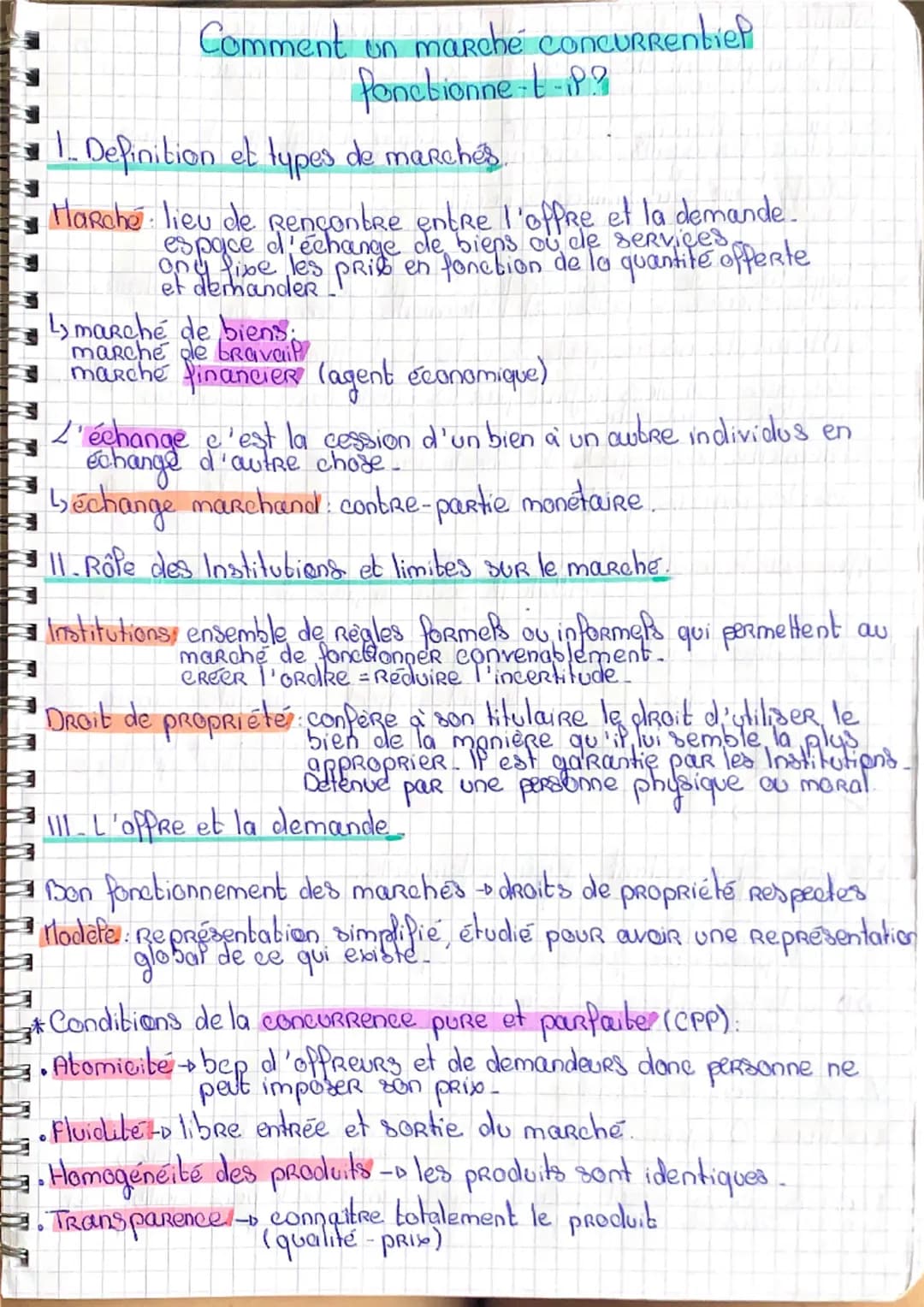 Comment un marché concurrentiel
fonctionne-t-P
1. Definition et types de marchés.
Marché lieu de Rencontre entre l'offre et la demande.
d'éc