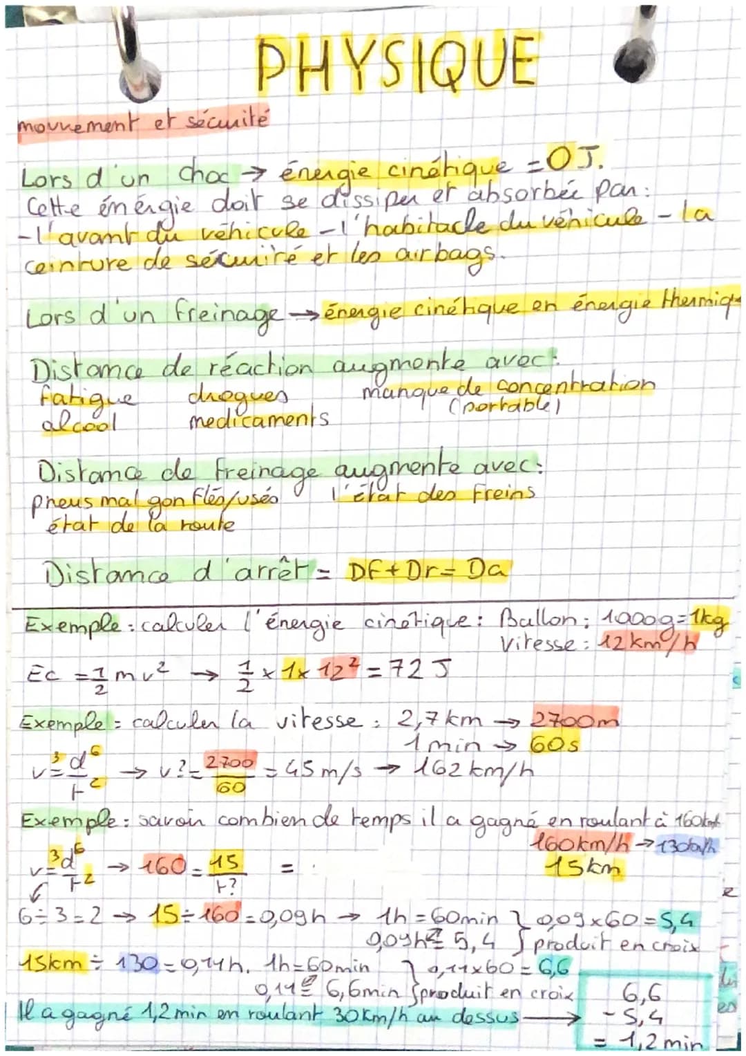 (
PHYSIQUE
nouvement
La trajectoire d'un objet en mouvement correspond
à la combe décrite par un de ses peints au
du temps.
cous
Mouvement u