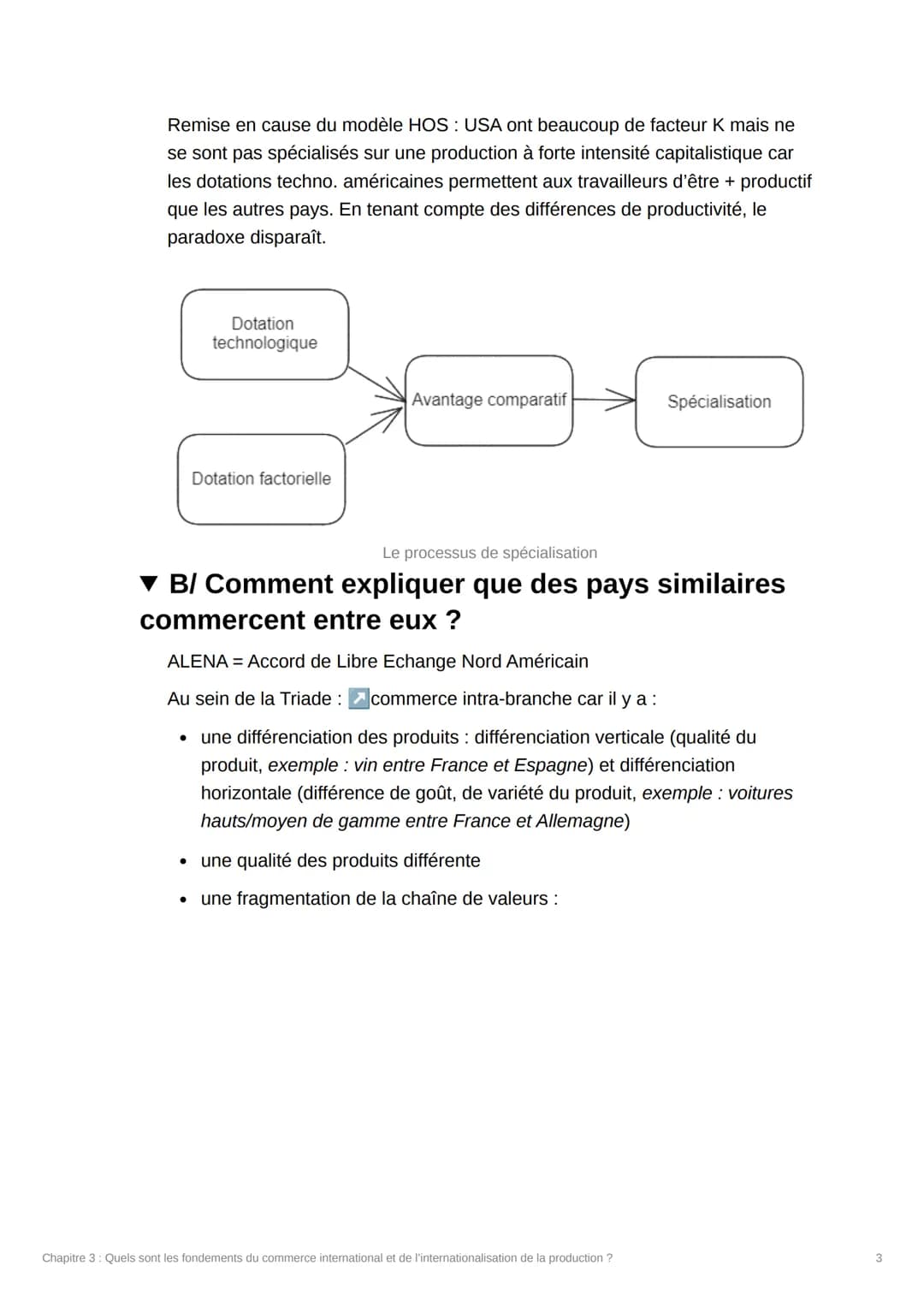 Chapitre 3 : Quels sont les
du commerce
fondements
international et de
l'internationalisation de la
production ?
Triade: Europe (35% des exp
