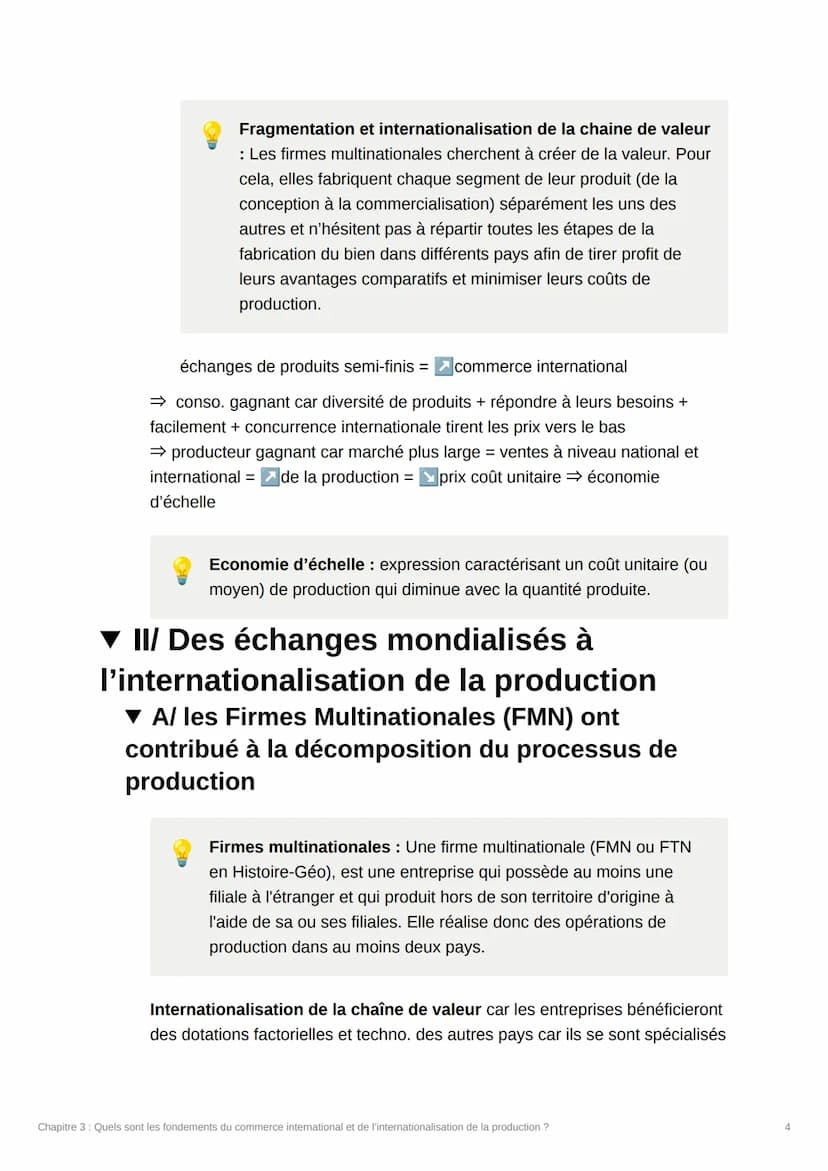 Chapitre 3 : Quels sont les
du commerce
fondements
international et de
l'internationalisation de la
production ?
Triade: Europe (35% des exp
