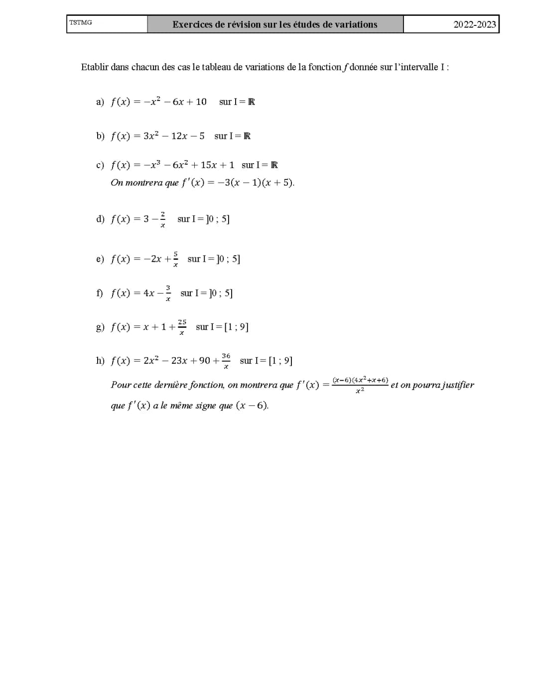 les fonctions inverses