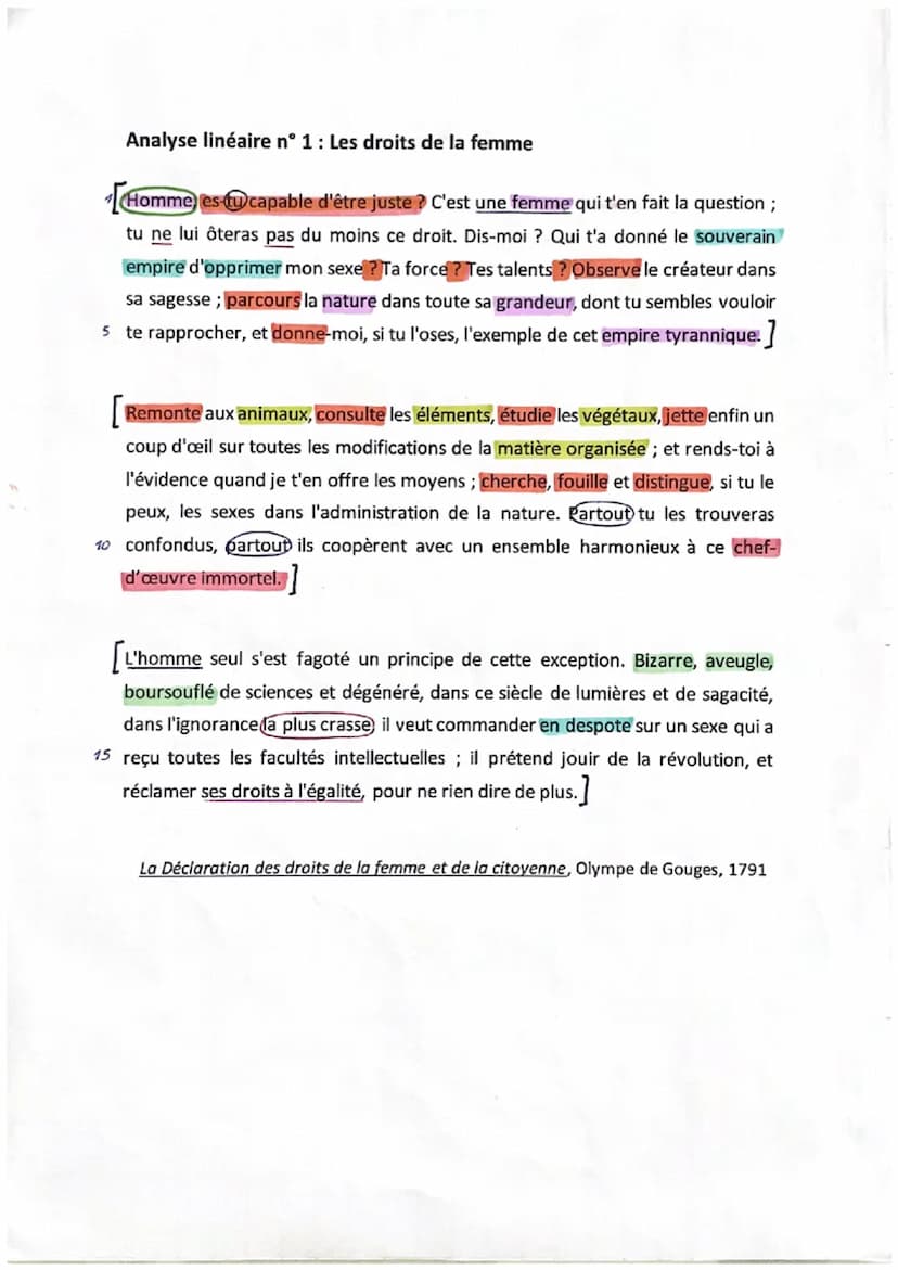 TEXTE 1
introduction
Olympe de Gouges (1748-1793) est une femme de
lettre des Lumières et femme politique française engagée.
considérée comm
