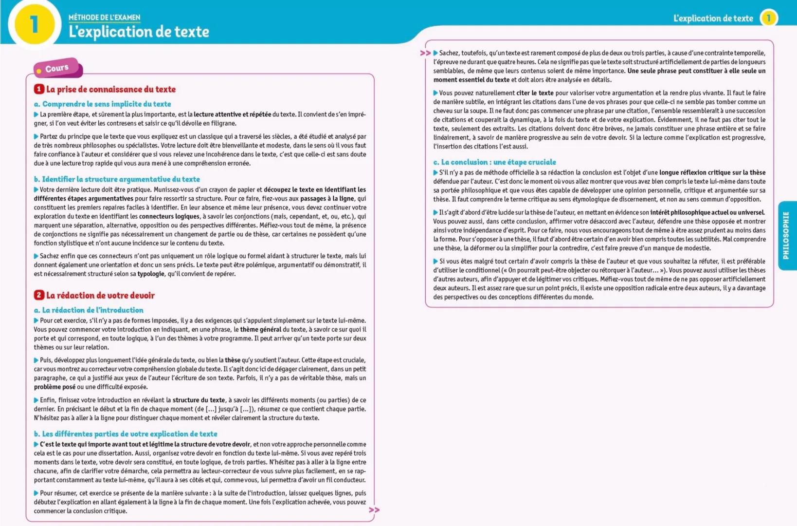 1
MÉTHODE DE L'EXAMEN
L'explication de texte
Cours
La prise de connaissance du texte
a. Comprendre le sens implicite du texte
► La première 