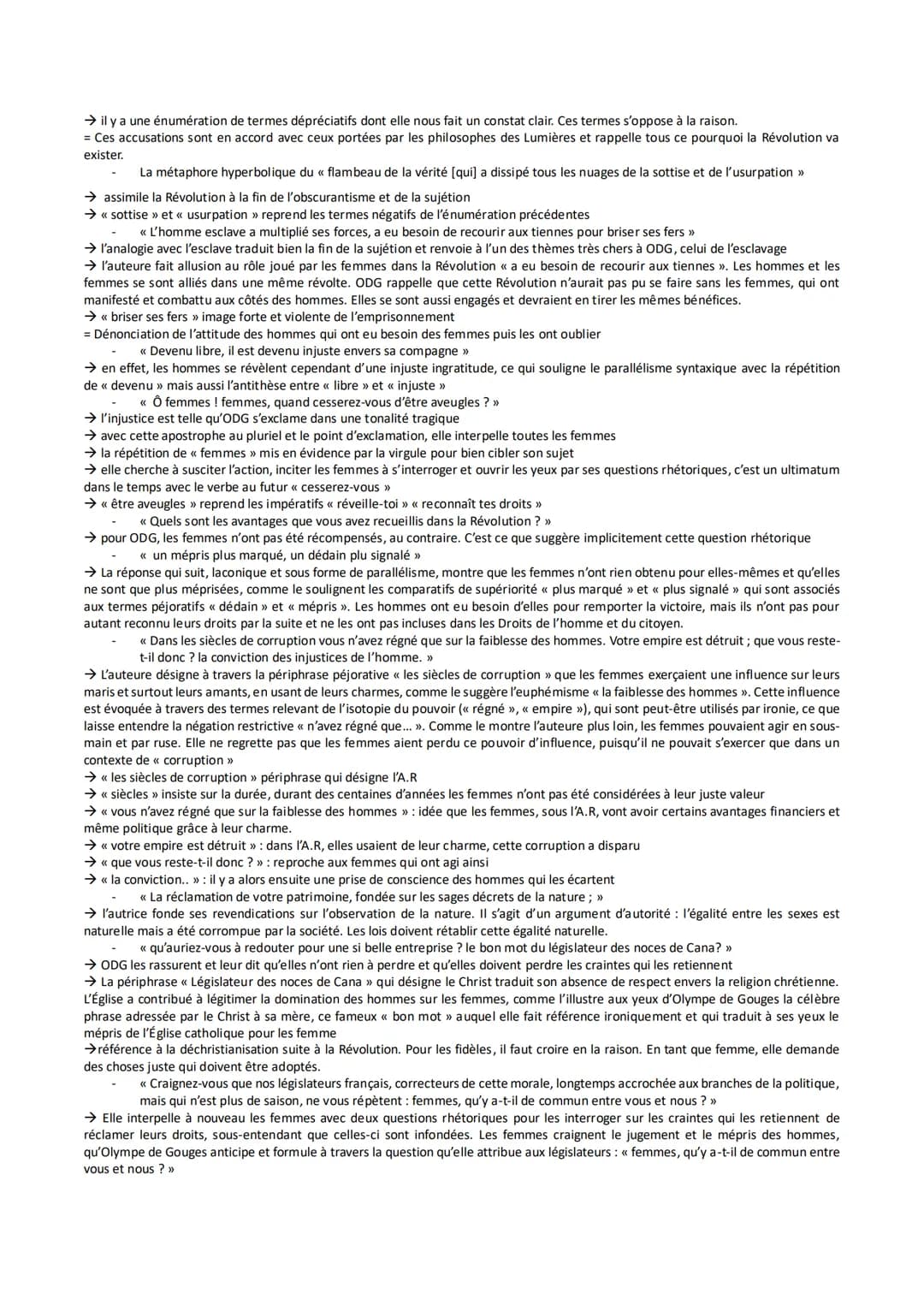 Objet d'étude n°2: La Littérature d'idée du XVIe au XVIIIe siècle
Olympe de Gouges, La Déclaration des Droits de la Femme et de la Citoyenne