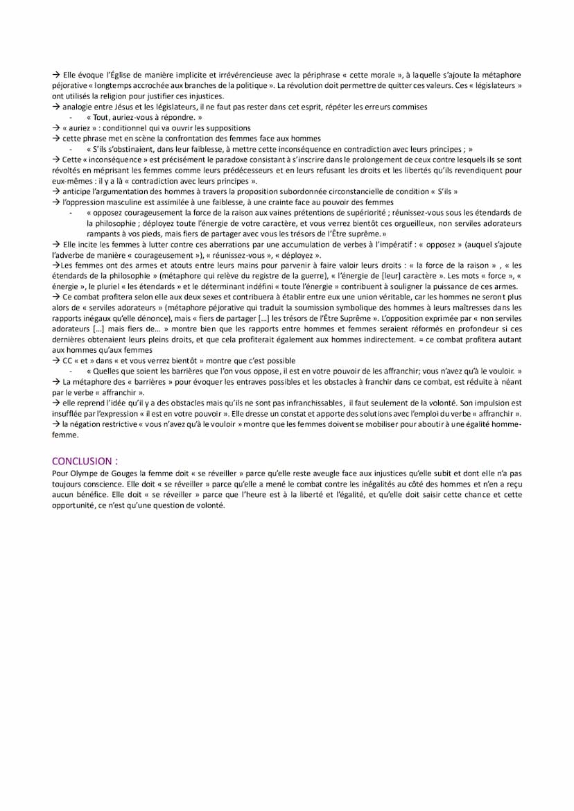 Objet d'étude n°2: La Littérature d'idée du XVIe au XVIIIe siècle
Olympe de Gouges, La Déclaration des Droits de la Femme et de la Citoyenne