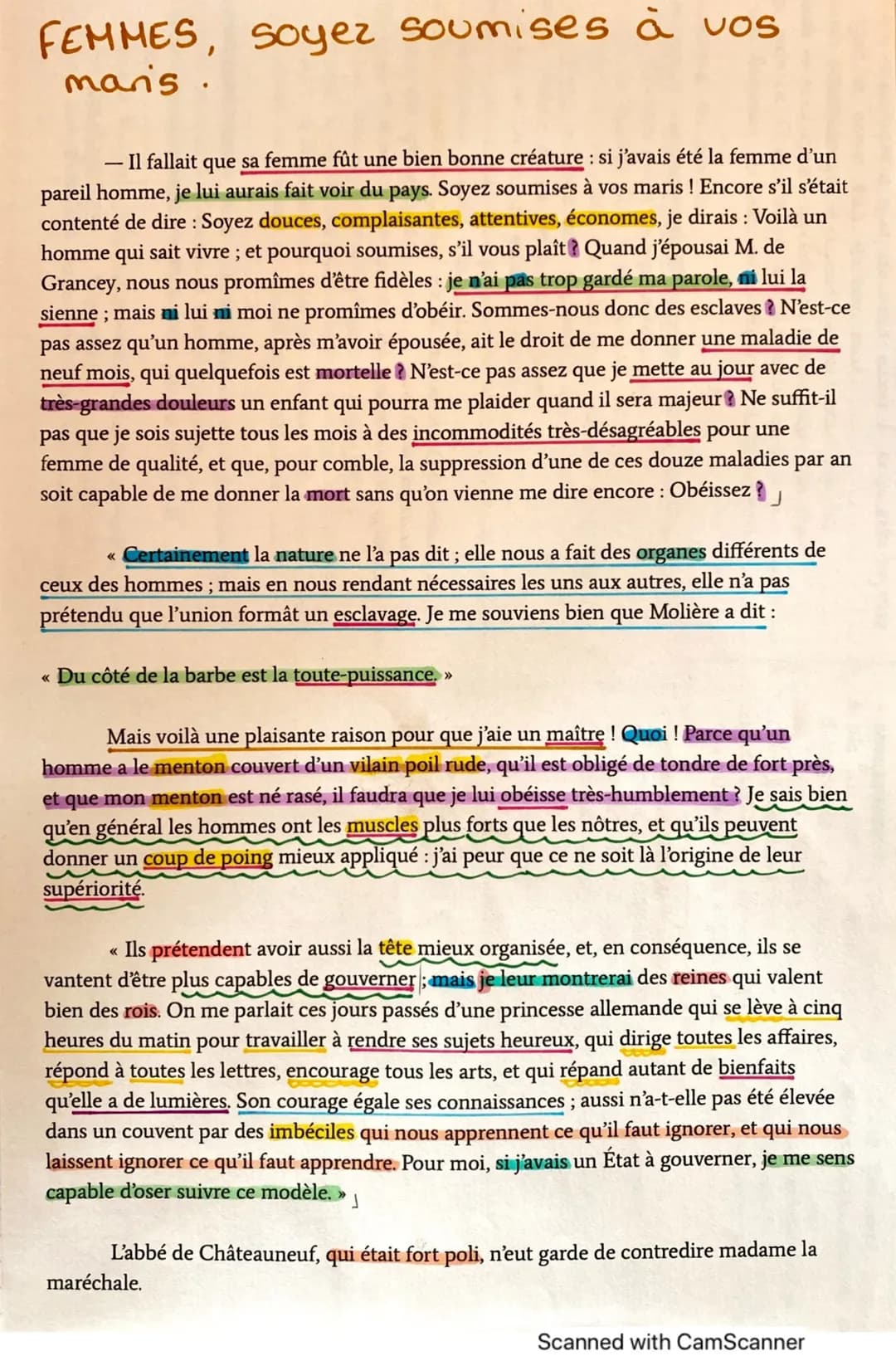 Voltaire Femmes, soyez soumises à vos maris - Texte, PDF et Explication