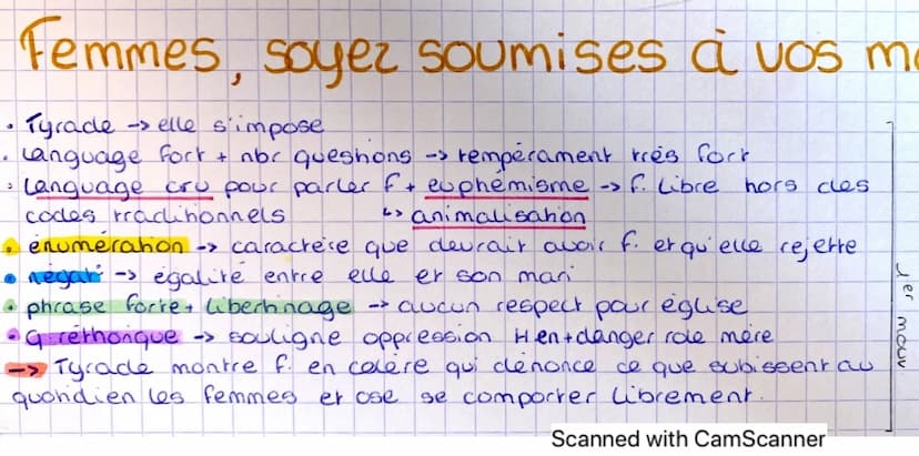 FEMMES, soyez soumises à vos
manis.
- Il fallait que sa femme fût une bien bonne créature: si j'avais été la femme d'un
pareil homme, je lui