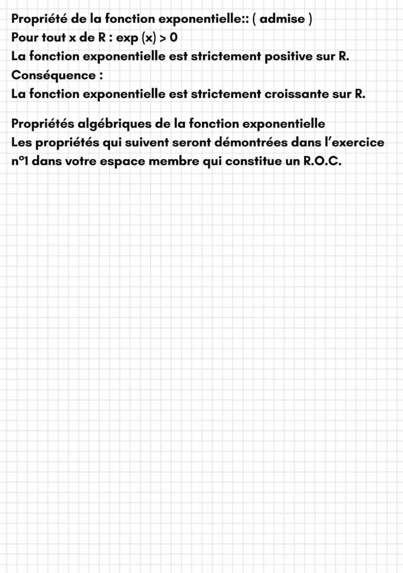 emathisf_jsxc
Maths
Fonctionexponentielle
Définition
On appelle fonction exponentielle l'unique fonction dérivable
sur R telle que f'= f et 