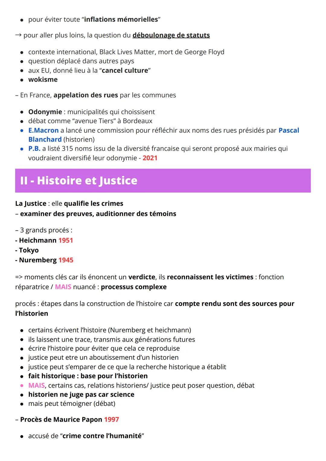 # Thème 3: Histoires
et mémoires

# Chapitre introductif : Histoire et mémoire /
Histoire et justice

# I - Histoire et Mémoire

→ article L