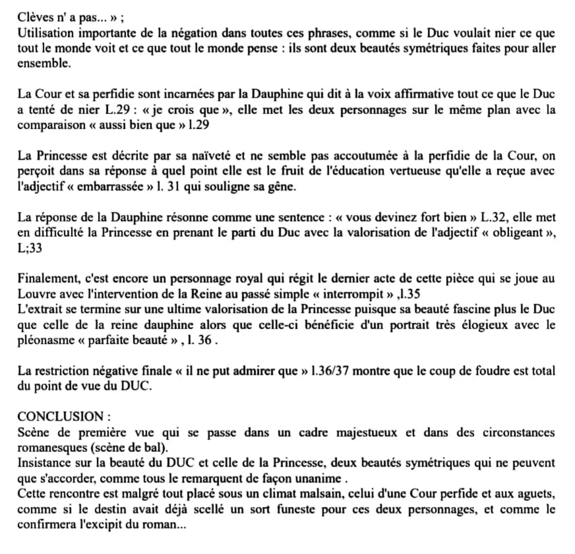 ●
Explication linéaire texte 2, La Princesse de Clèves
- La Princesse de Clèves : parue en 1678
roman historique : l'intrigue a lieu sous le