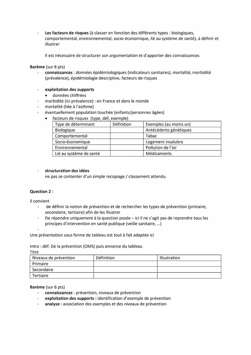 PARTIE 1: MOBILISATION DES CONNAISSANCES
Expliquer pourquoi il est possible d'affirmer que l'emploi est un déterminant majeur de l'état de
s