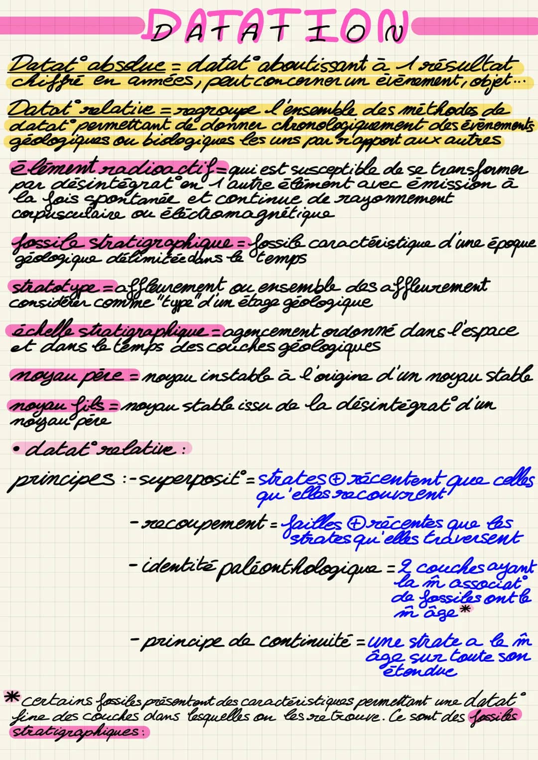 DATATION
Datat absolue = datat aboutissant à 1 résultat
chiffré en armées, peut concerner un événement, objet....
Datat relative = regroupe 