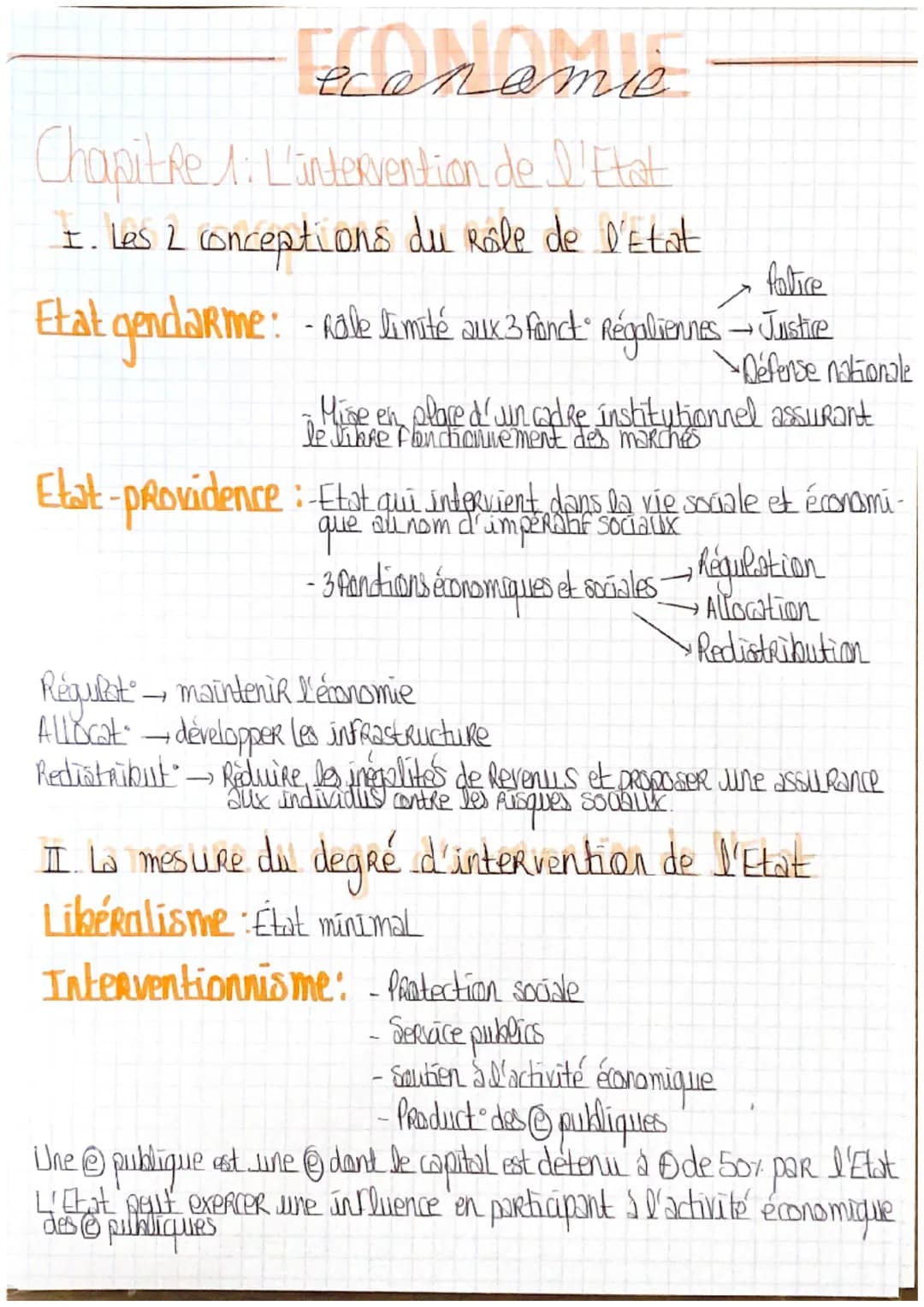 Conamie
Chapitre 1: L'intervention de l'Etat
fatice
I. Les 2 conceptions du Rôle de l'Etat
Etat gendarme: - Rale limité aux 3 fonct" Régolie